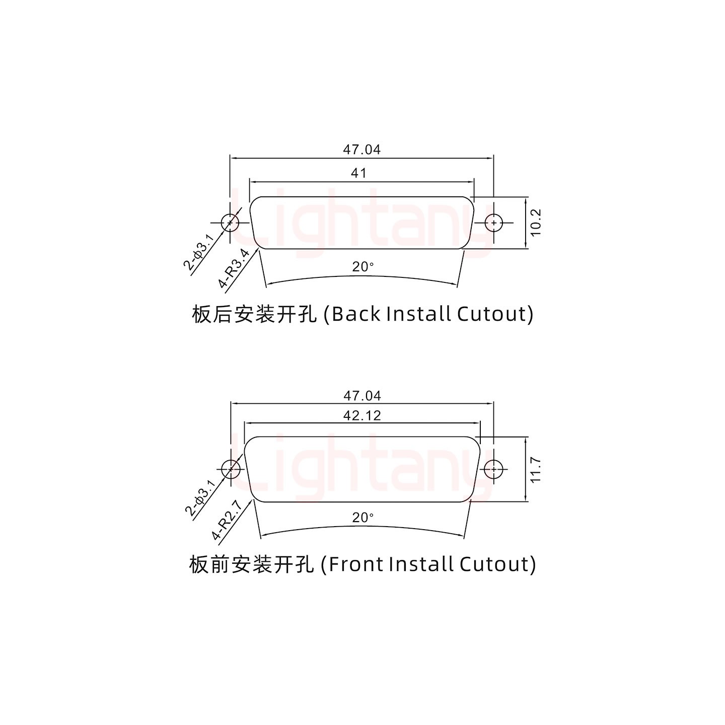 5W5母短體焊線/光孔/大電流40A