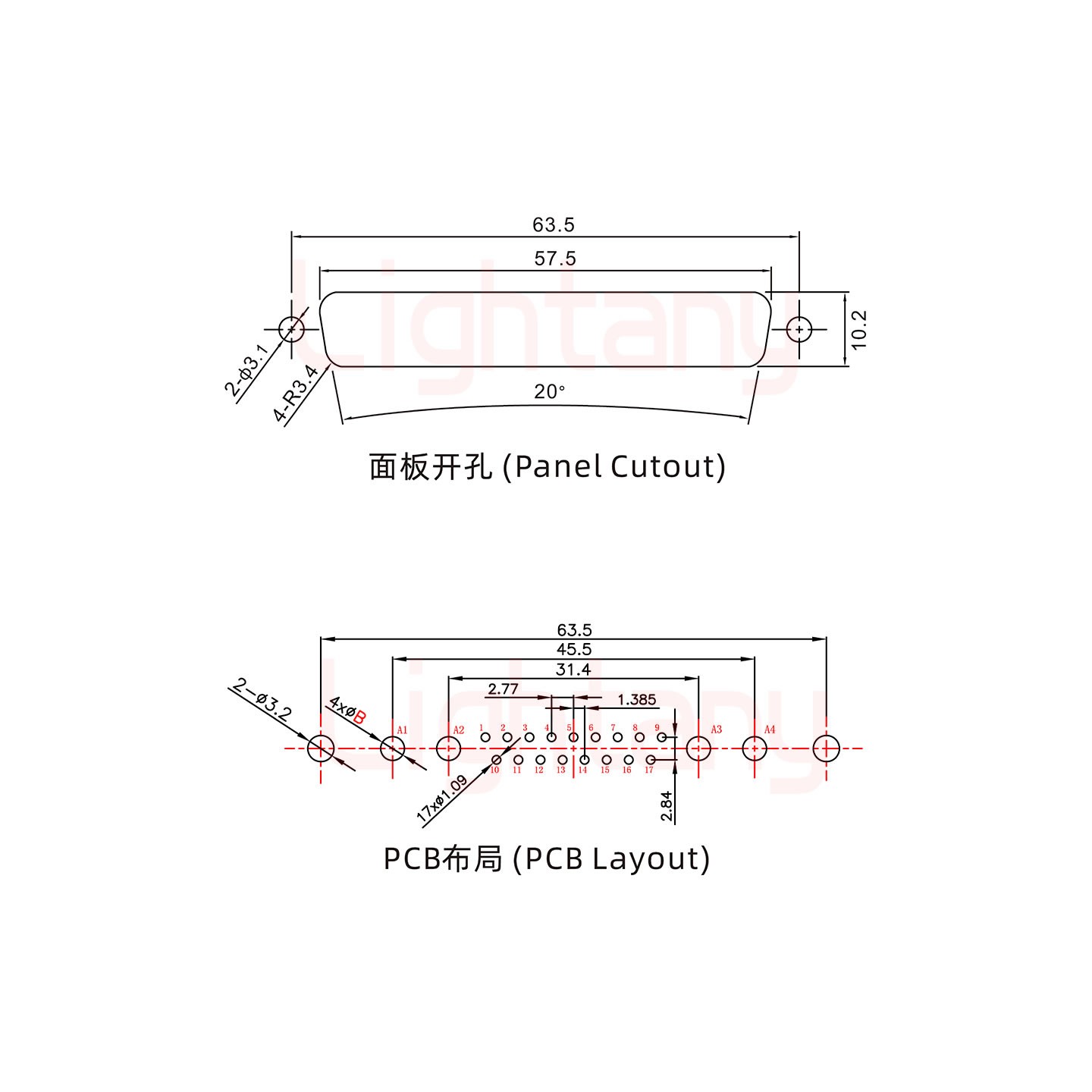 21W4公PCB直插板/鉚魚(yú)叉7.0/大電流40A