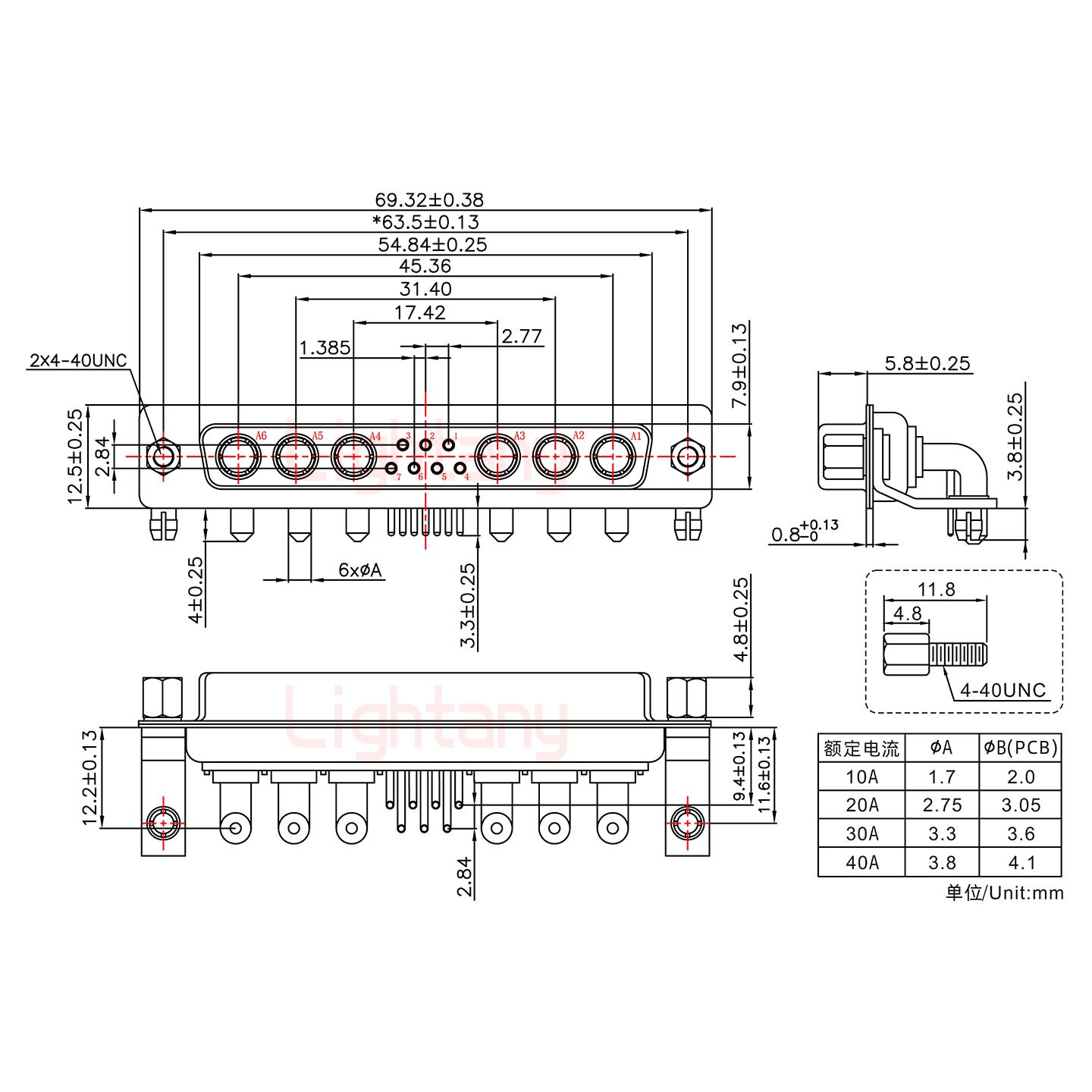 13W6A母PCB彎插板/鉚支架11.6/大電流20A