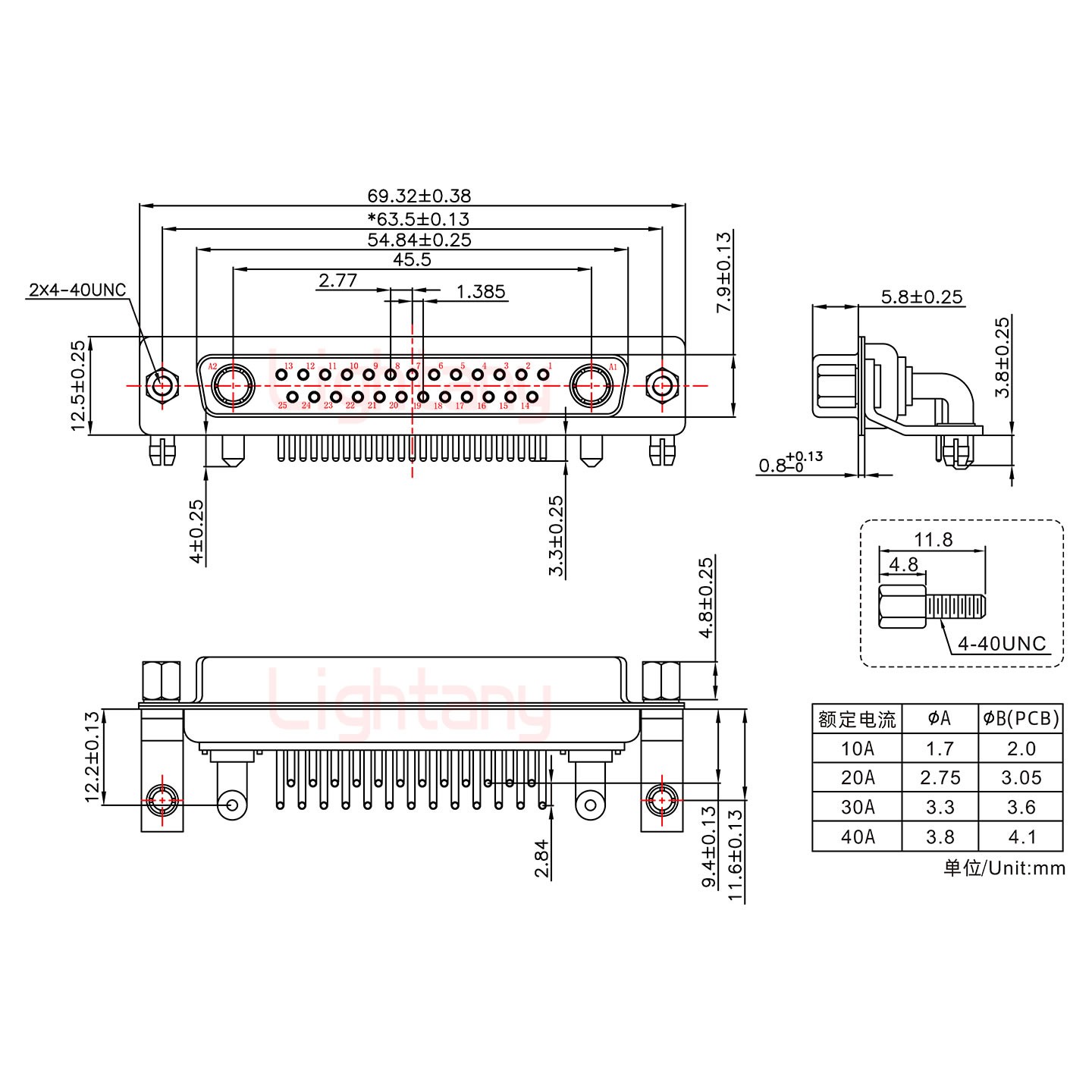 27W2母PCB彎插板/鉚支架11.6/大電流40A