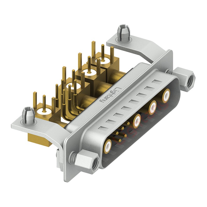 9W4公PCB彎插板/鉚支架11.6/射頻同軸50歐姆