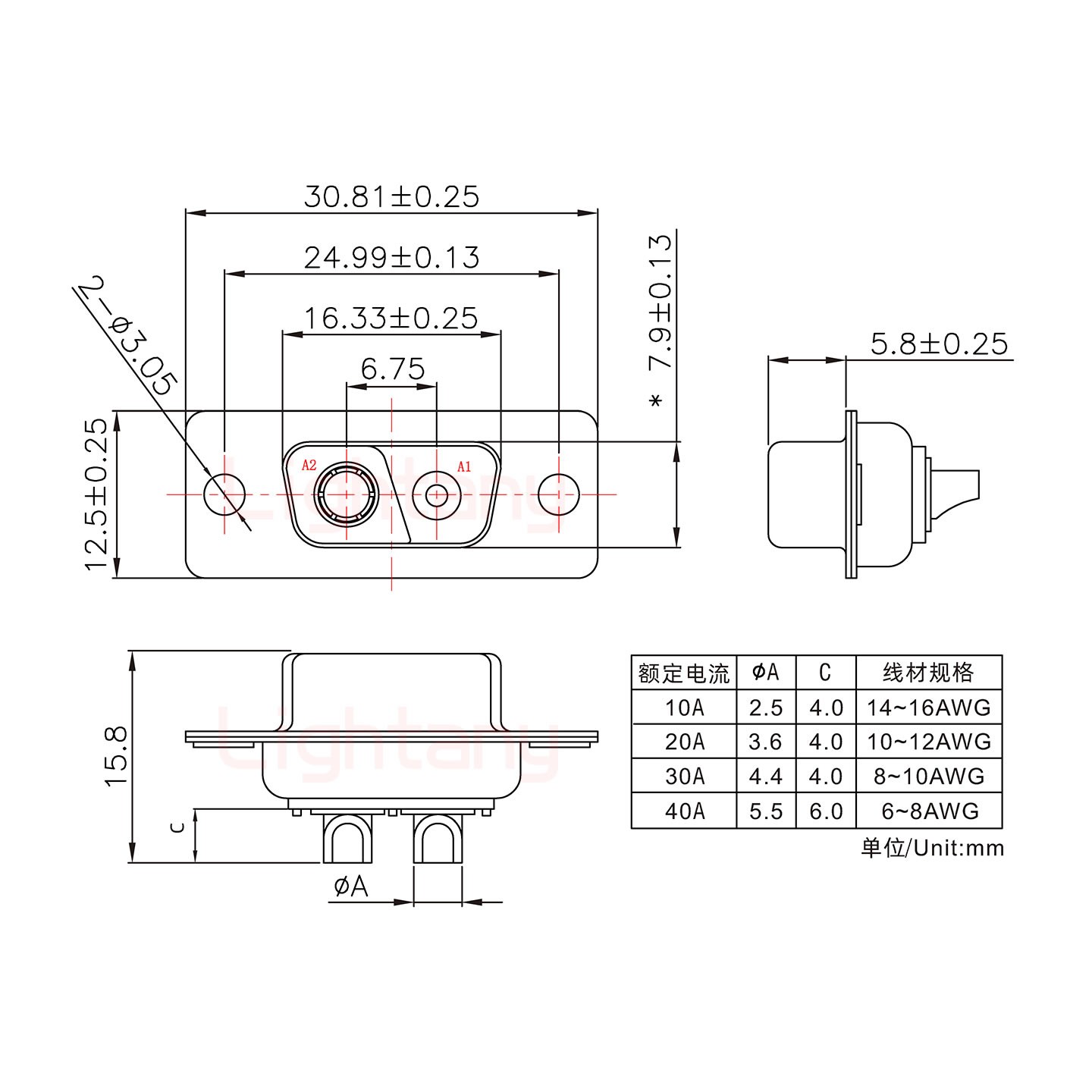 2V2母短體焊線/光孔/大電流30A