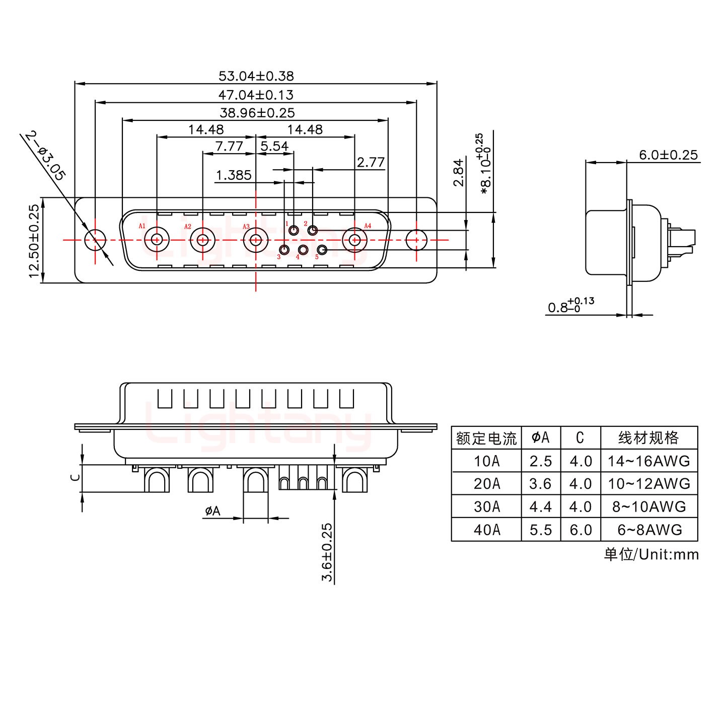 9W4公短體焊線40A+25P金屬外殼592斜出線4~12mm