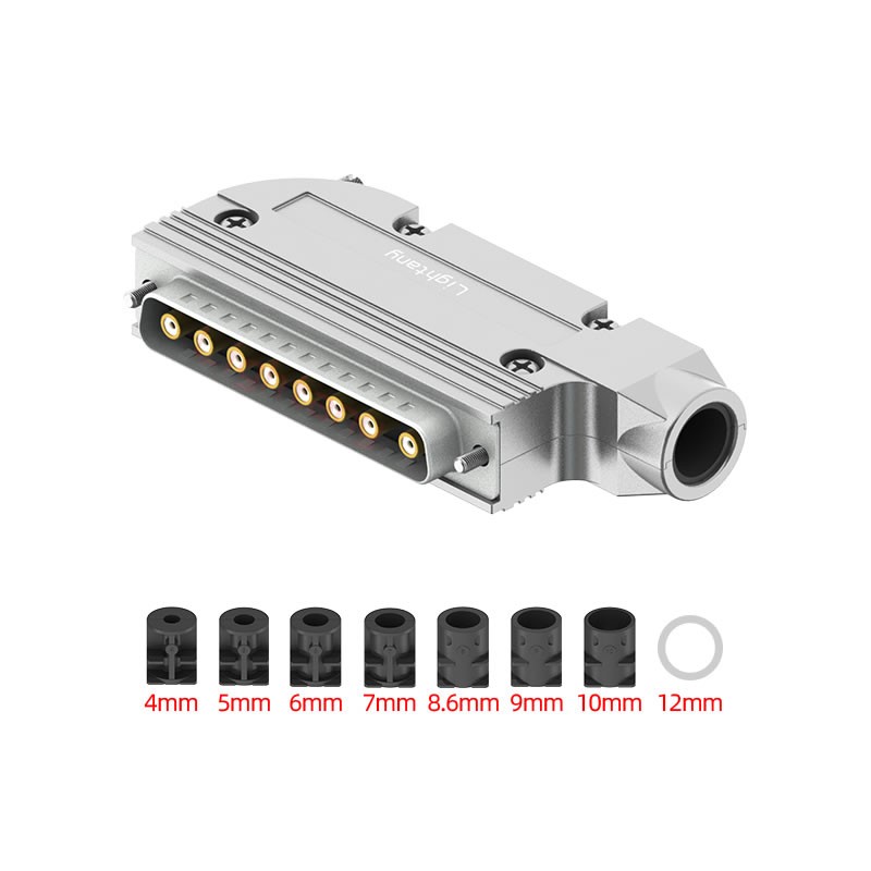 8W8公焊線式75歐姆+37P金屬外殼951彎出線4~12mm