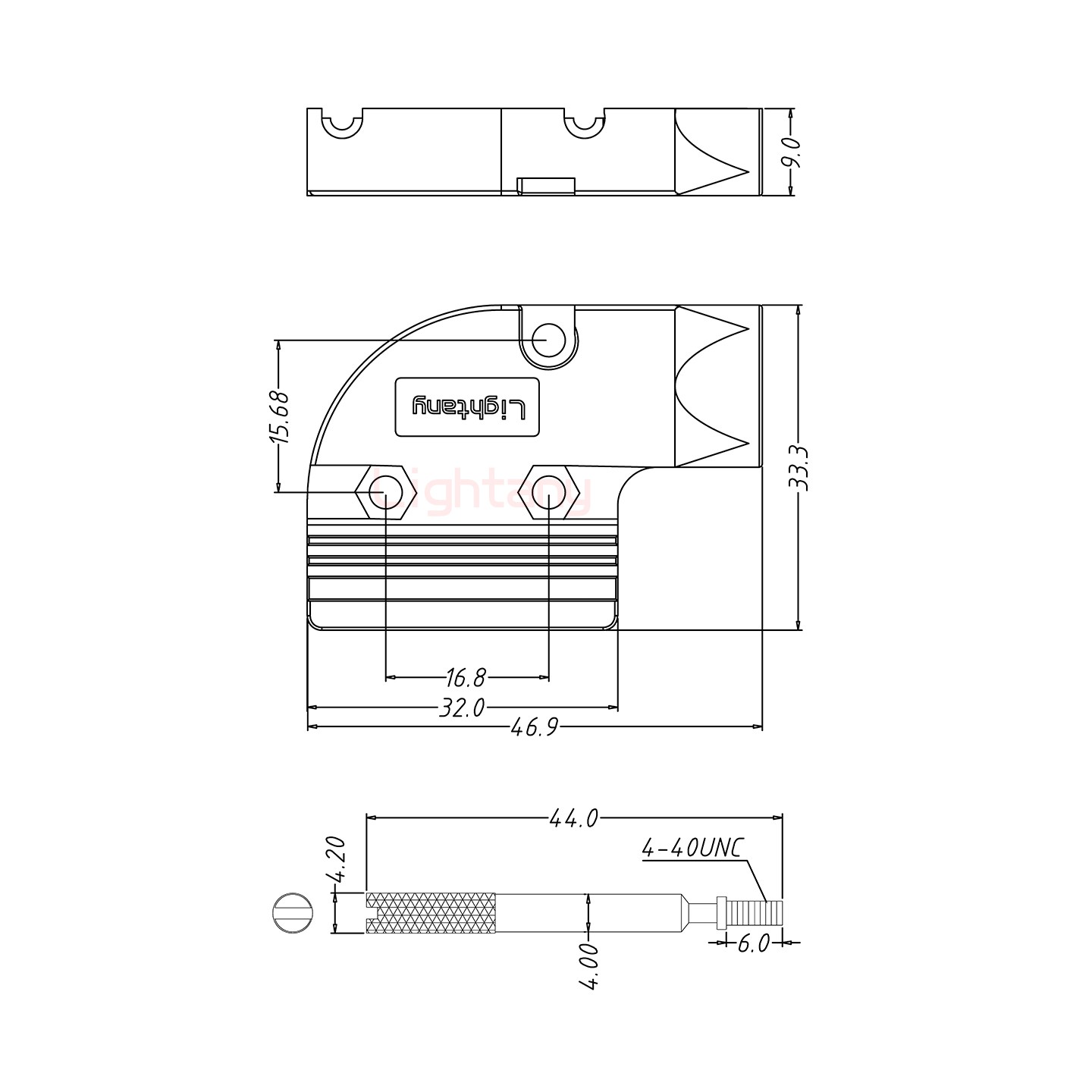 1W1母短體焊線10A+9P金屬外殼424彎出線4~12mm