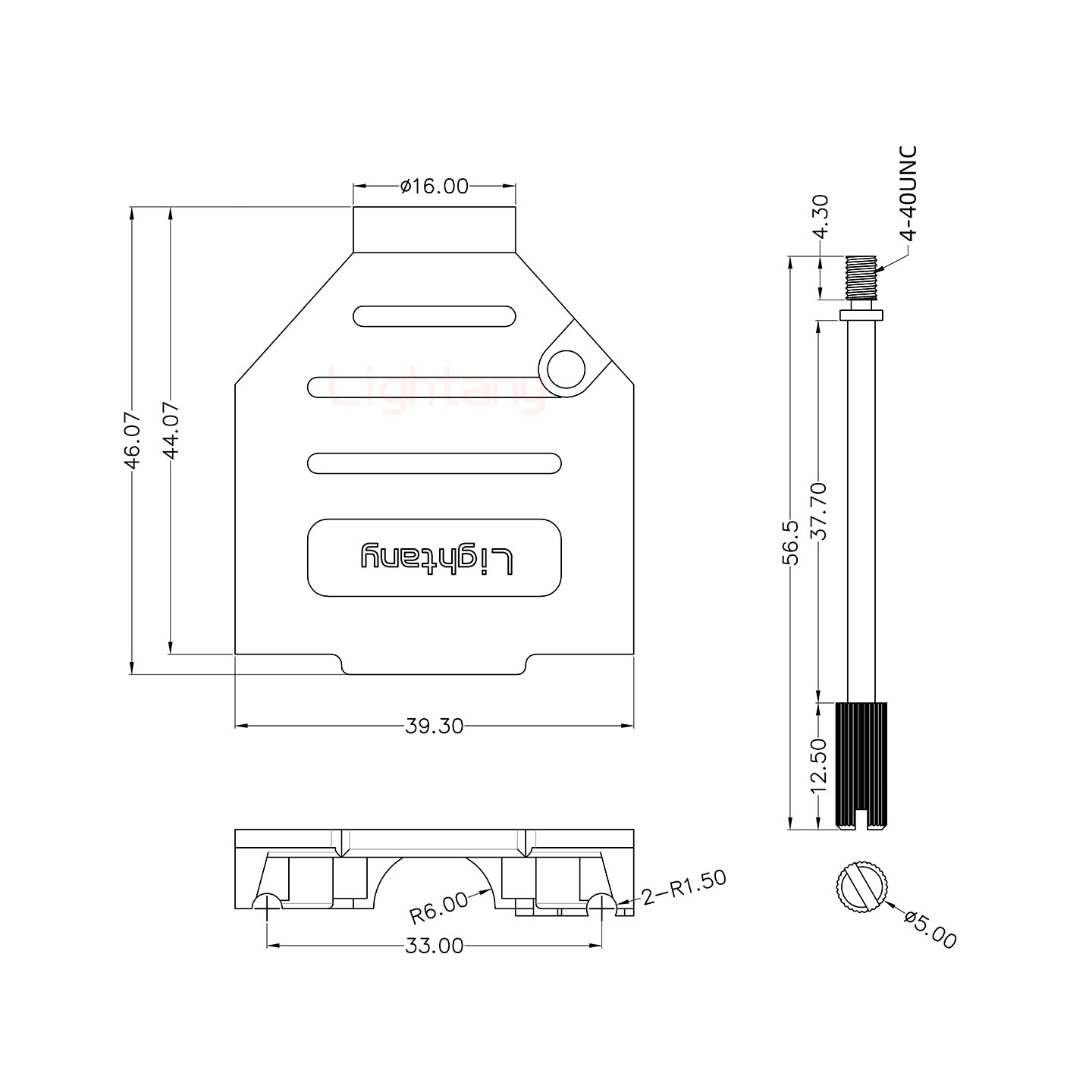 3W3母短體焊線40A+15P金屬外殼1664直出線4~12mm