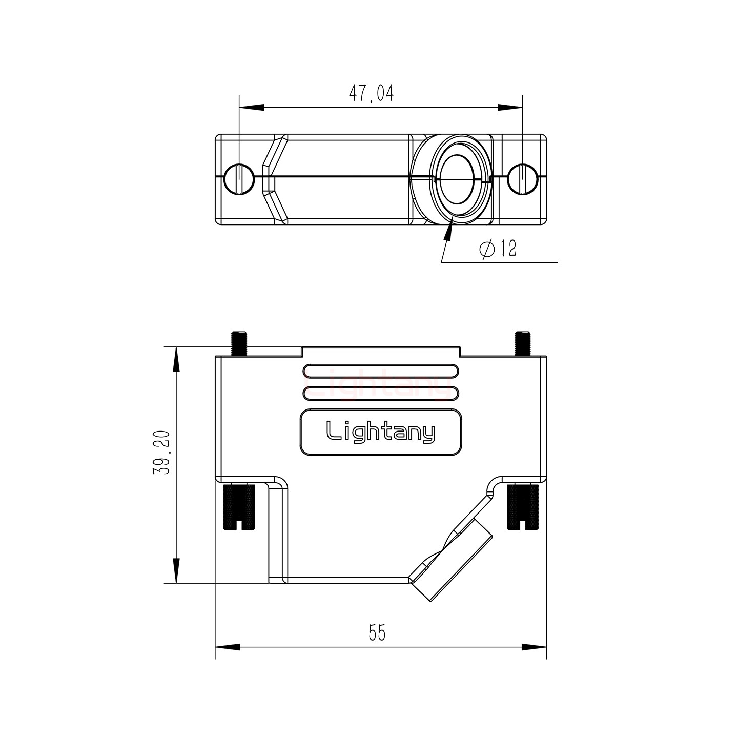 5W5母短體焊線20A+25P金屬外殼592斜出線4~12mm