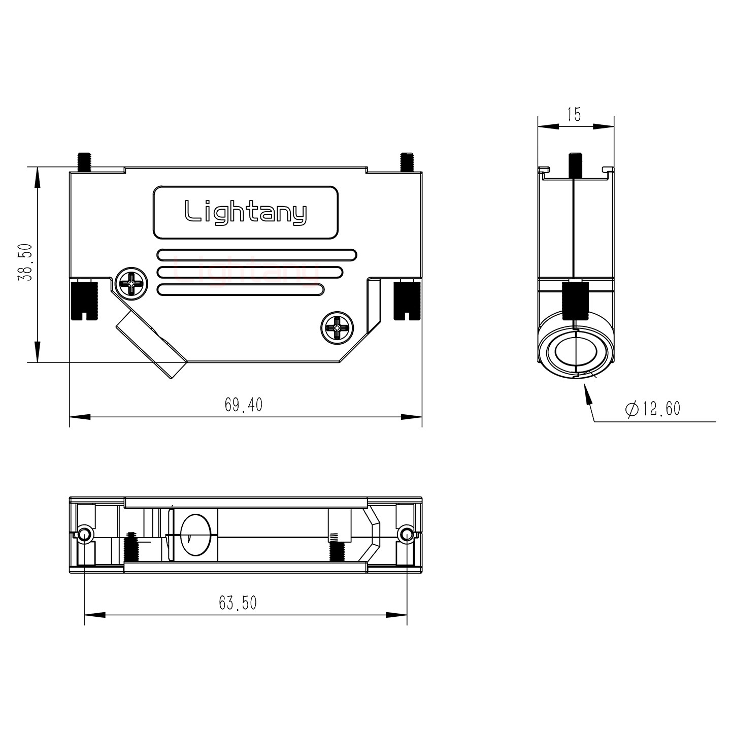 8W8母短體焊線30A+37P金屬外殼967斜出線4~12mm