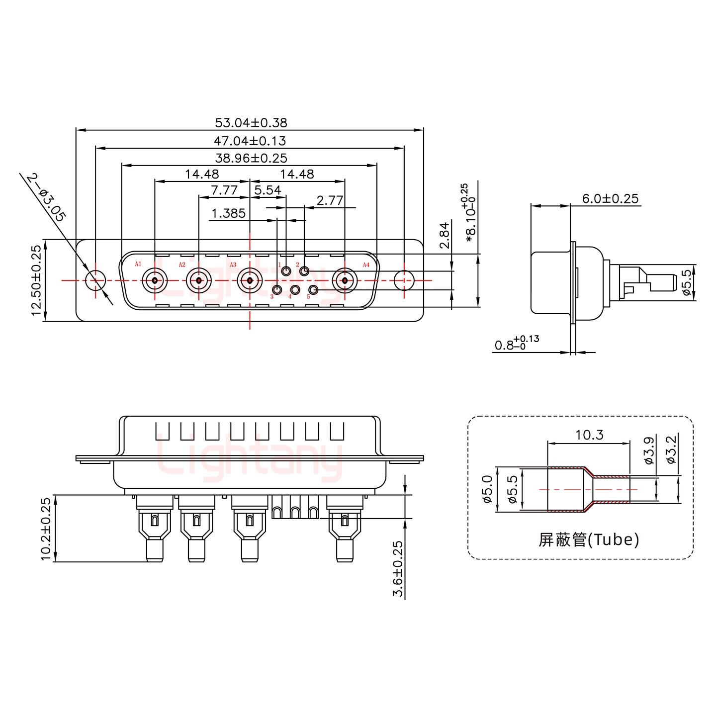 9W4公頭焊線+防水接頭/線徑5~11mm/射頻同軸50歐姆