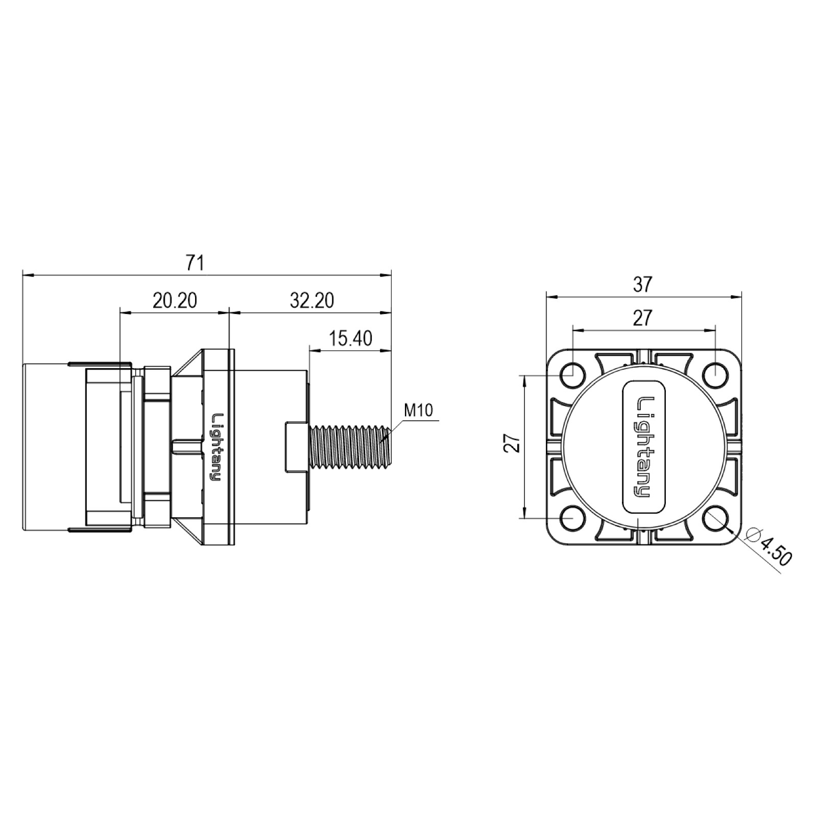 LTC1020SO-M1RL外螺紋穿墻插座 100/150/200A 紅色