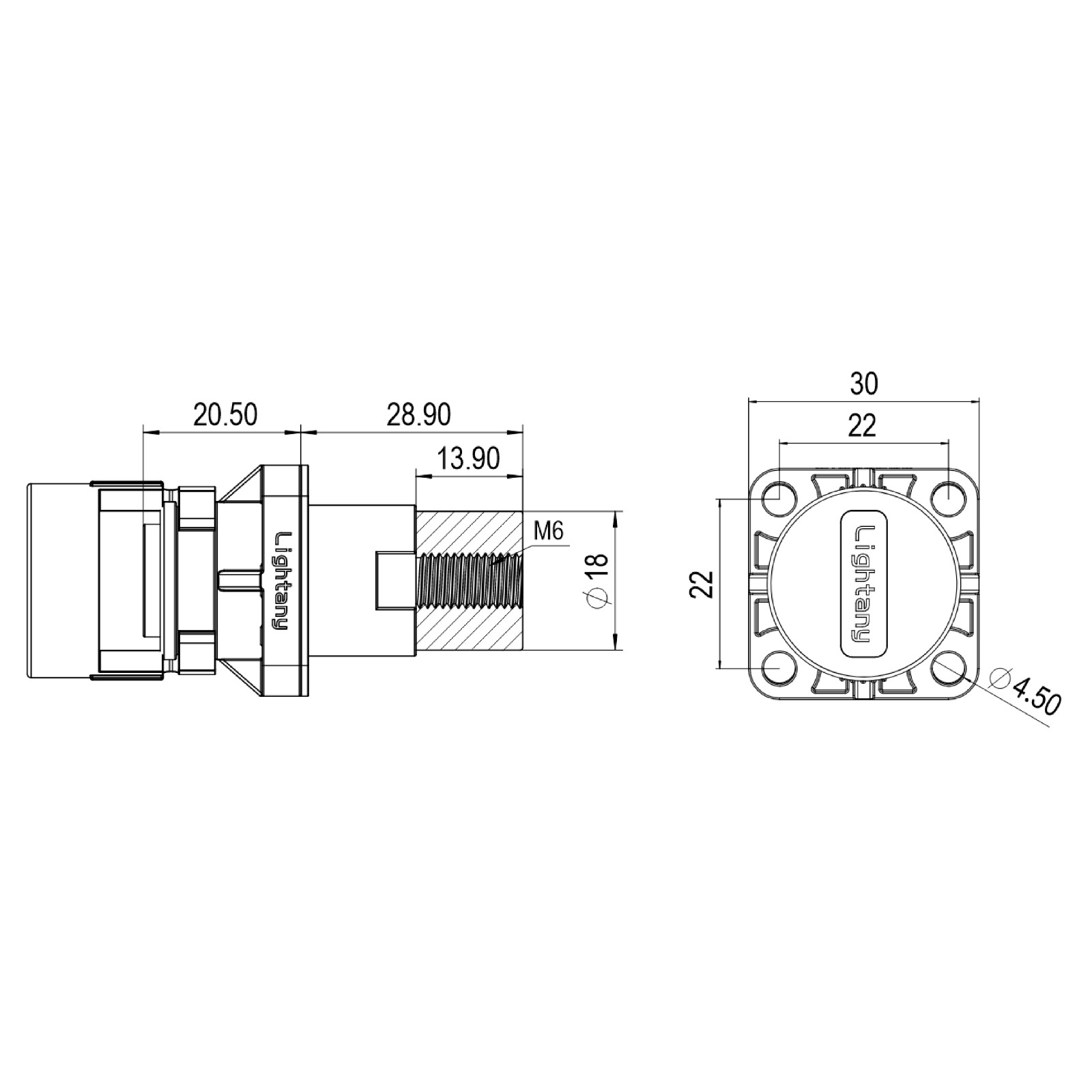 LTC2540SI-M1YL內(nèi)螺紋穿墻插座 250/300/350/400A 橘黃