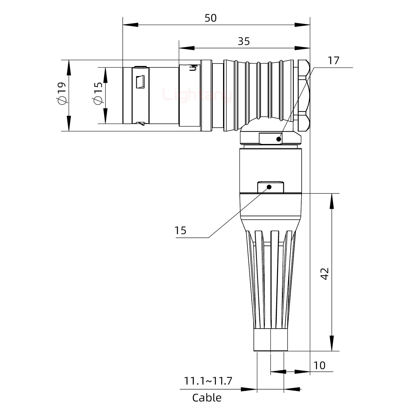 FHG.3B.020.CLAD12Z帶護套彎式插頭