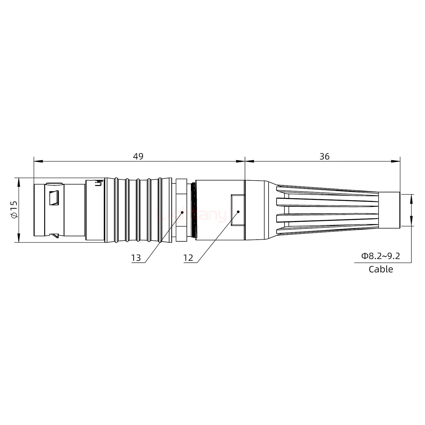 FGG.2B.004.CLAD92Z帶護(hù)套直式插頭