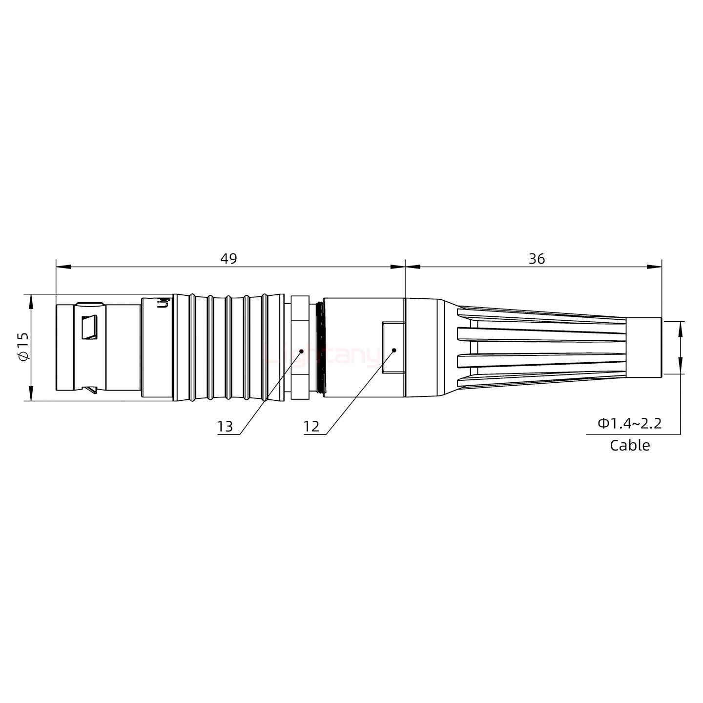 FGG.2B.006.CLAM21Z帶護套直式插頭