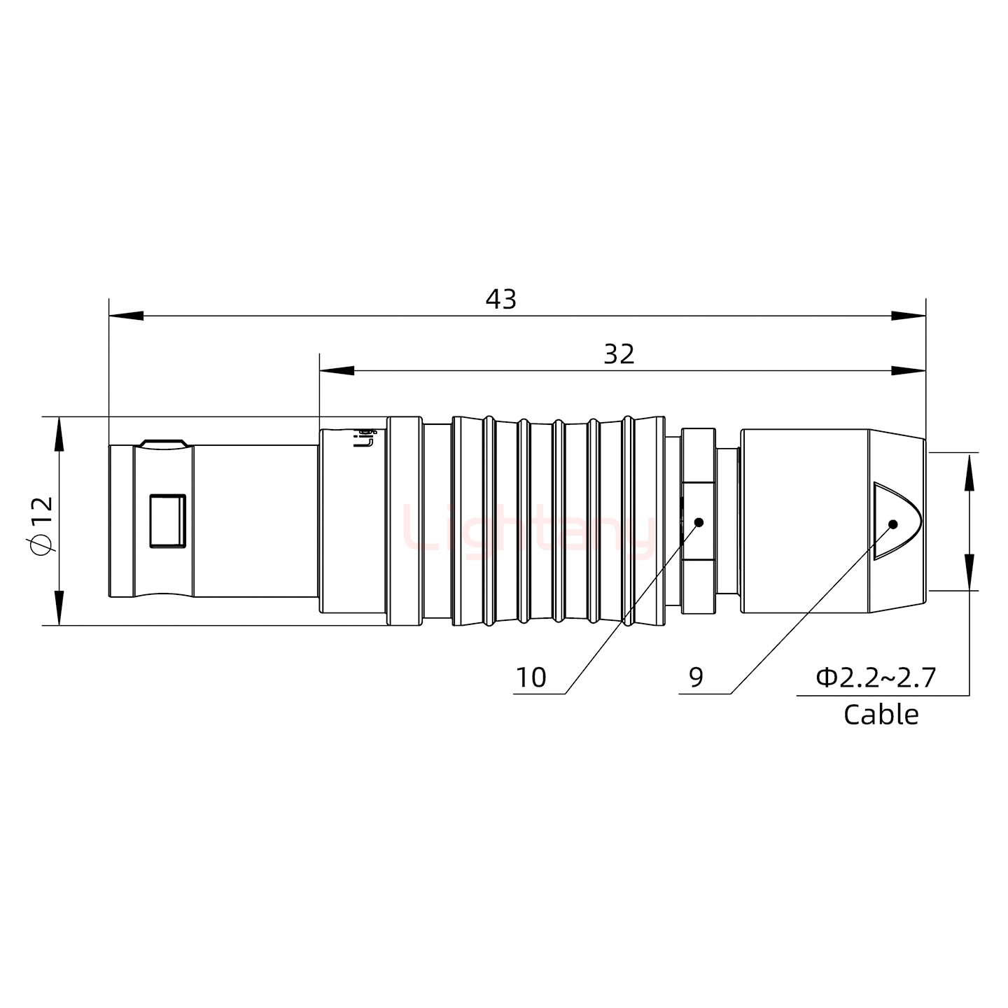 FGG.1B.008.CLAM27推拉自鎖直式插頭