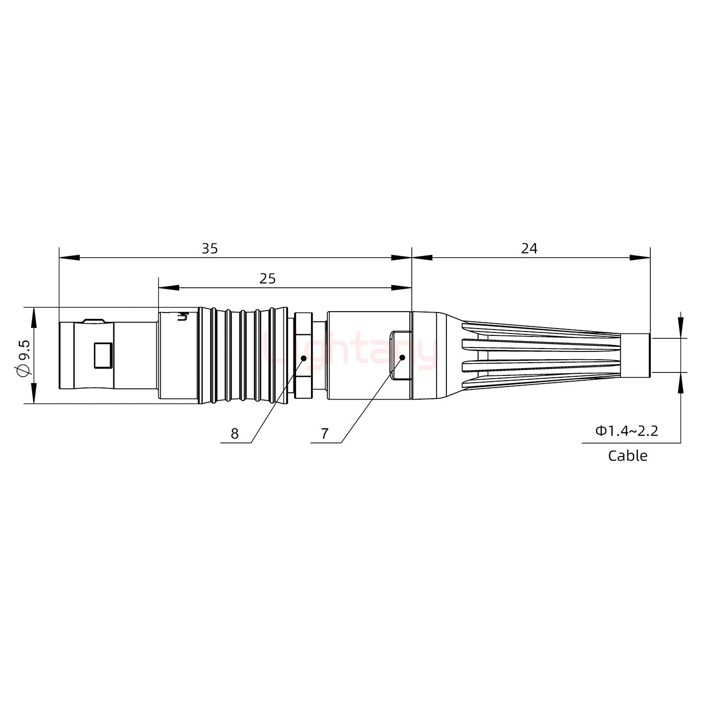 FGG.0B.006.CLAD21Z帶護(hù)套直式插頭