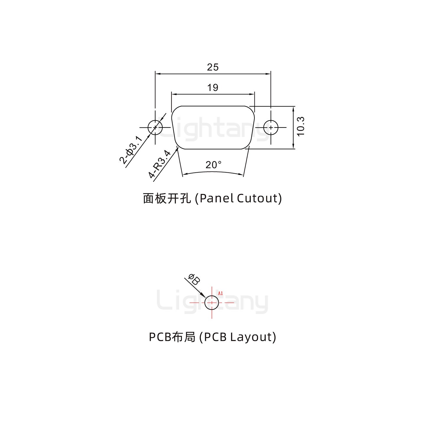 防水1W1母直插板/鎖螺絲/大電流40A