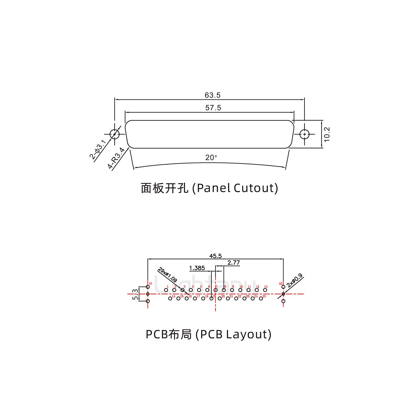 防水27W2公直插板/鎖螺絲/射頻同軸50歐姆