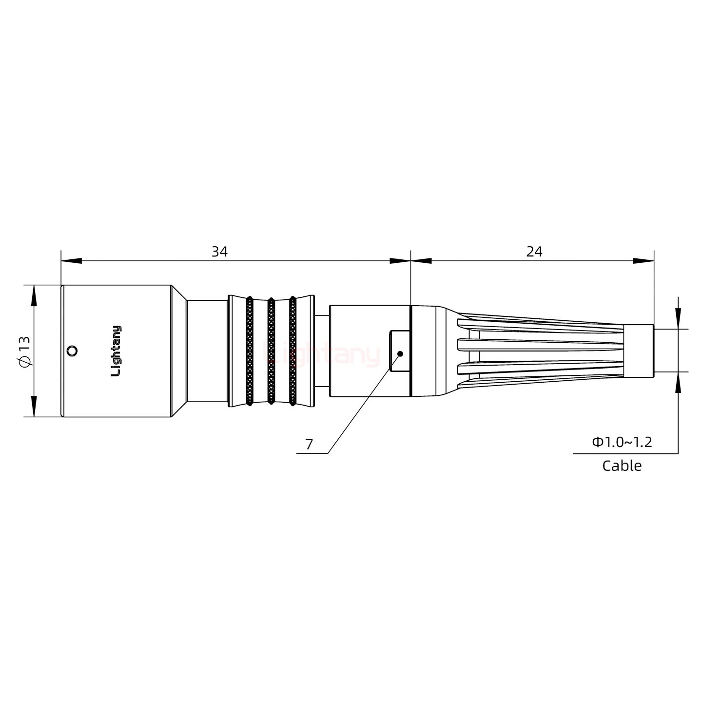 PHG.0K.006.CLLC10Z推拉自鎖帶護套浮動插座